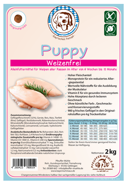 Pfeuffers Bayernschmaus Puppy Welpenfutter weizenfrei