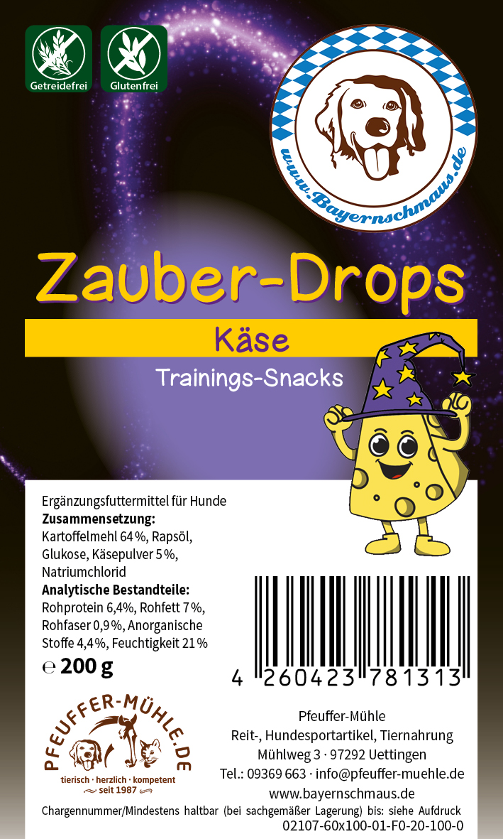 Pfeuffers Bayernschmaus Zauber Drops Käse Getreidefrei Glutenfrei 200g