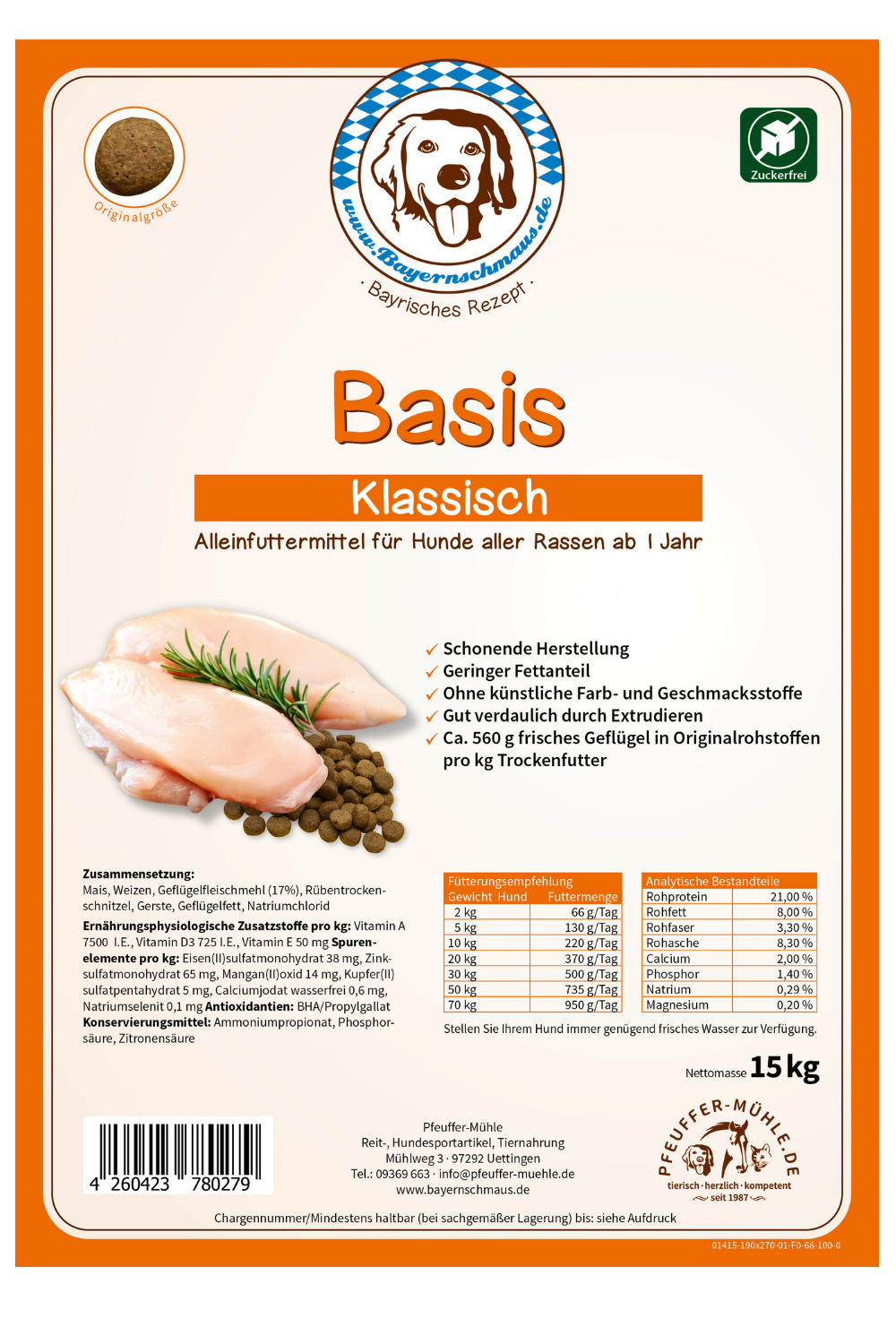 Pfeuffers Bayernschmaus Hundefutter Basiskrokette