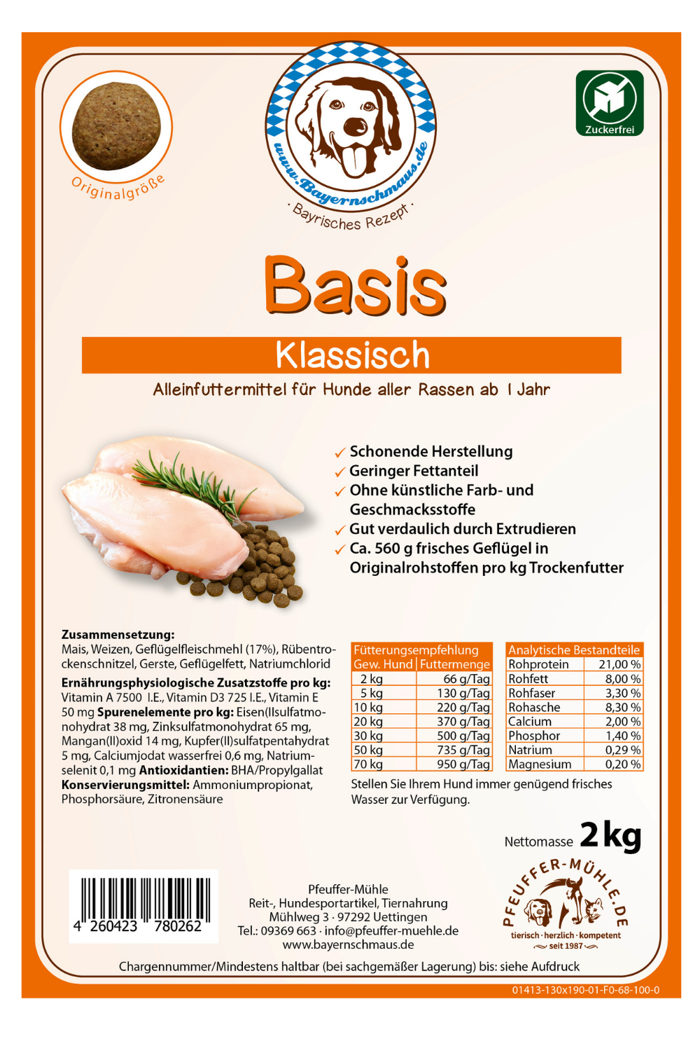 Pfeuffers Bayernschmaus Hundefutter Basiskrokette