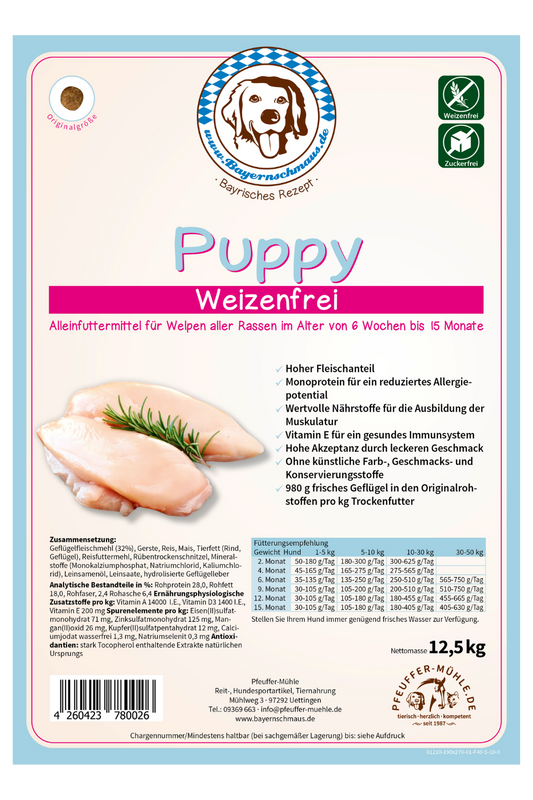 Pfeuffers Bayernschmaus Puppy Welpenfutter weizenfrei