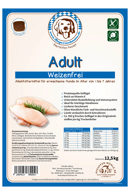 Pfeuffers Bayernschmaus Hundefutter Adult Weizenfrei