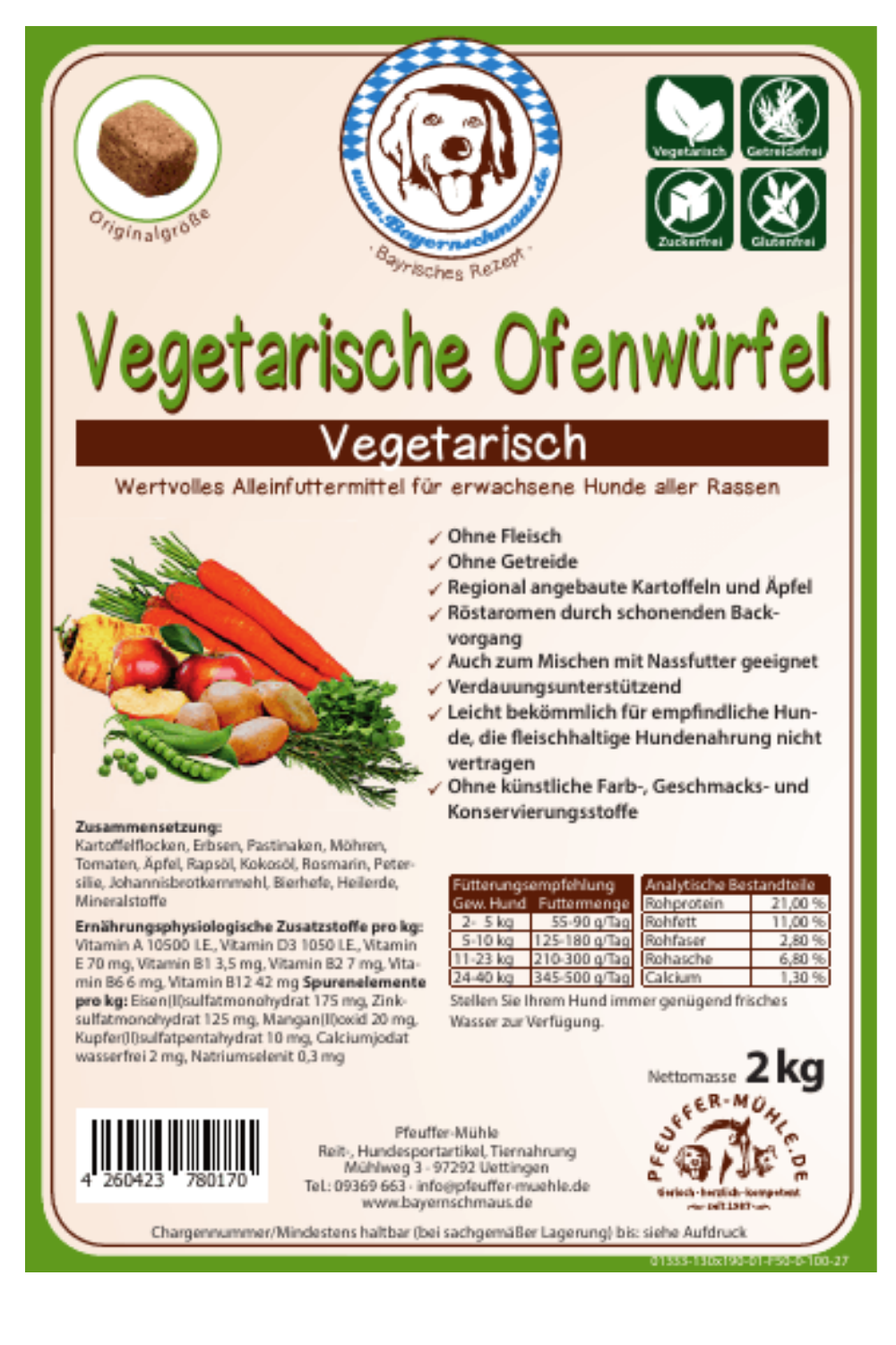Pfeuffers Bayernschmaus Vegetarische Ofenwürfel