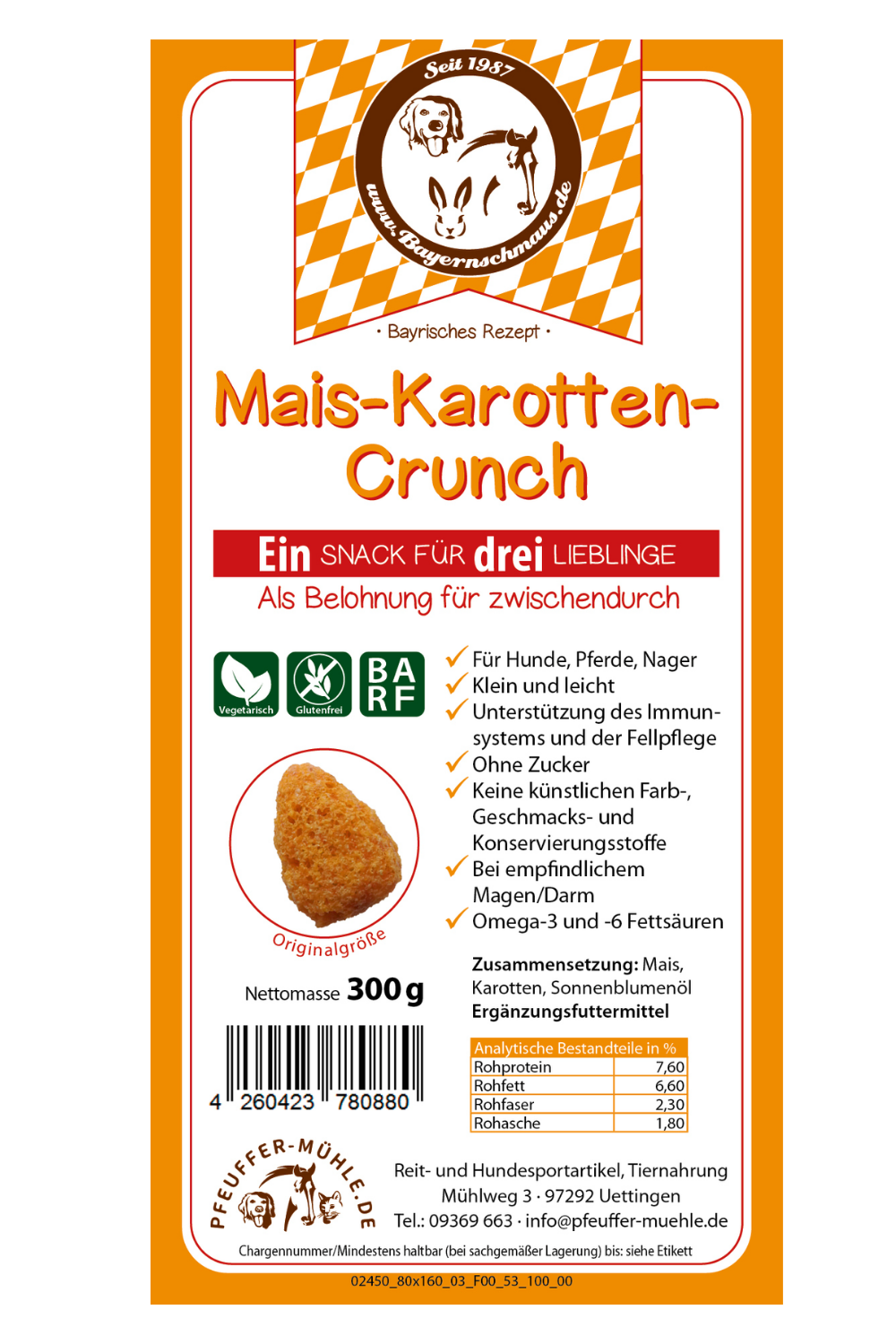 Pfeuffers Bayernschmaus Mais Karotten Crunch