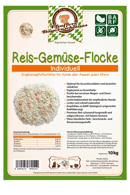 Pfeuffers Bayernschmaus Hundefutter Reis-Gemüse-Flocke