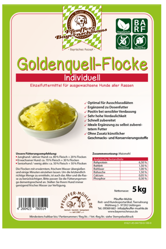 Pfeuffers Bayernschmaus Hundefutter Goldenquell Flocke