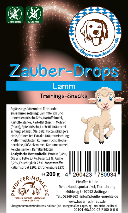 Pfeuffers Bayernschmaus Zauber Drops Lamm Getreidefrei Glutenfrei 200g