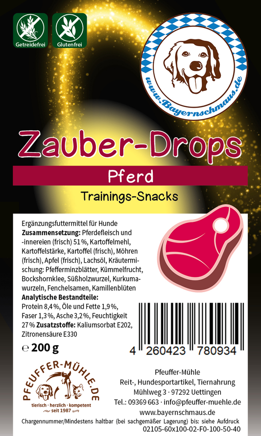 Pfeuffers Bayernschmaus Zauber Drops Pferd Getreidefrei Glutenfrei 200g