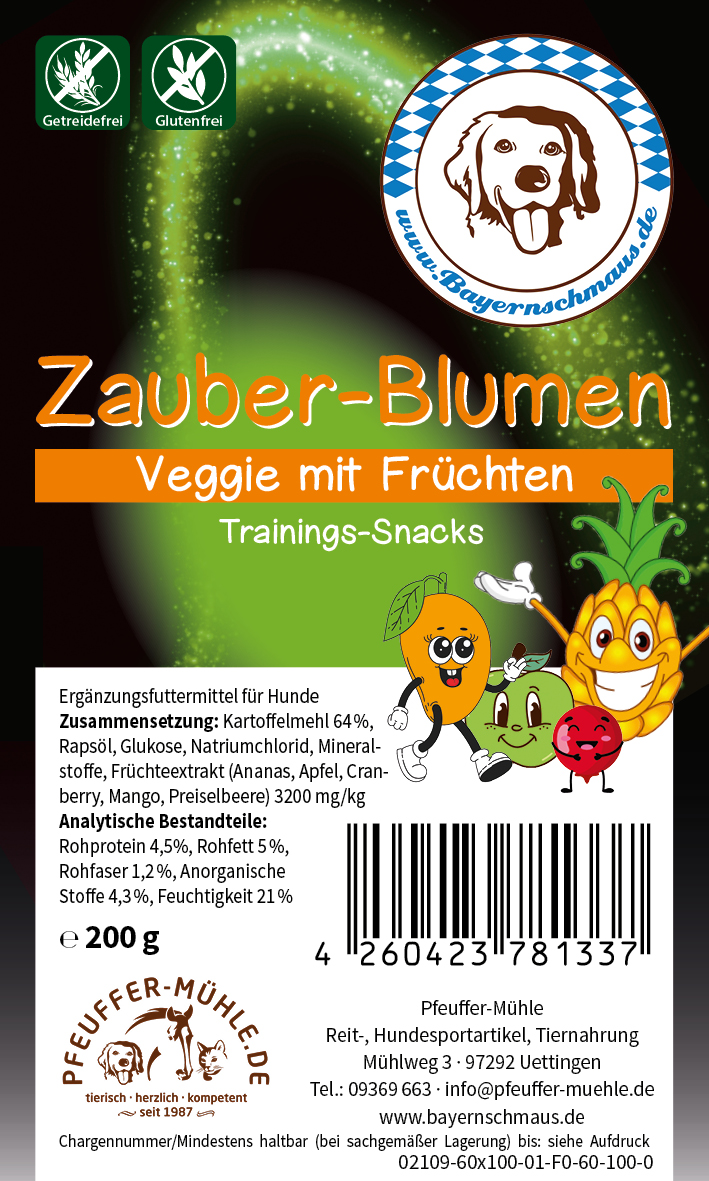 Pfeuffers Bayernschmaus Zauber Drops Veggie Blumen Getreidefrei Glutenfrei 200g