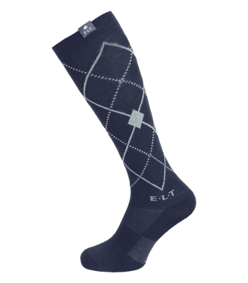 Reitsocken Argyle tiefblau/stone blue 35-38