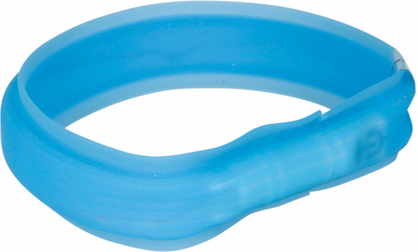 Flash Leuchtband USB, Silikon, M–L: 70cm/30mm blau