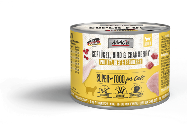 MACs Cat Geflügel, Rind & Cranberry 200g