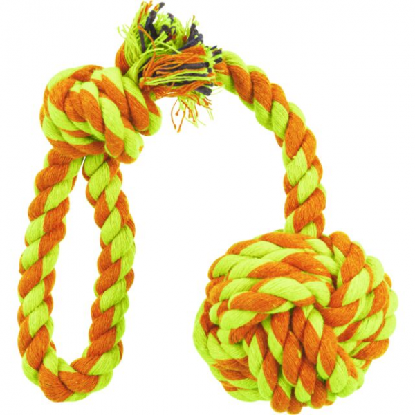 TRIXIE Tau mit Knoten-Ball ø 5,5/30 cm lime/orange