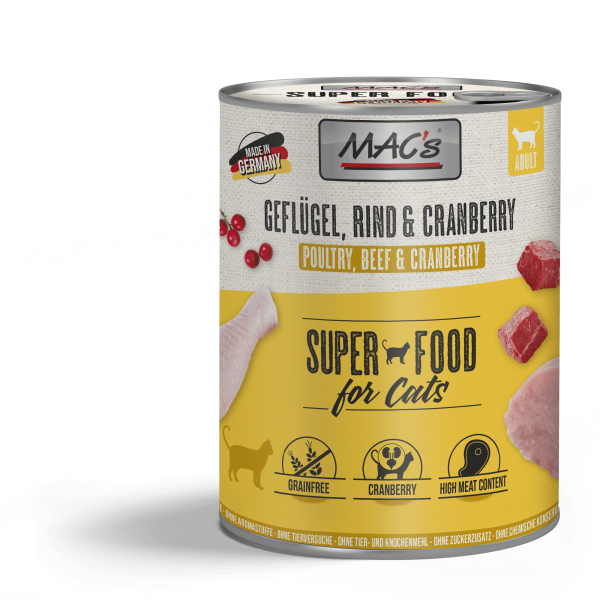 MACs Cat Geflügel Rind&Cranberry 800g getreidefrei